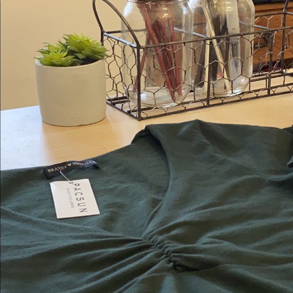 brandy green v neck shirt